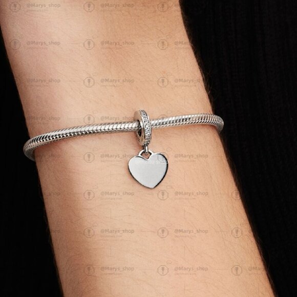 Pandora Engravable Heart Tag Dangle Charm|Pendant - Picture 2 of 2